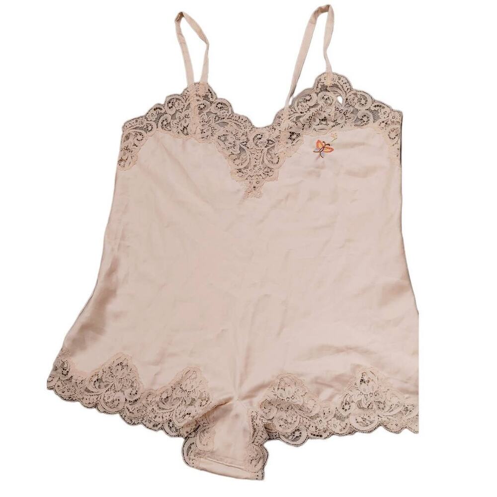 Vintage Eve Stillman New York Neiman Marcus Negligee Teddy 38 Embroidered RARE